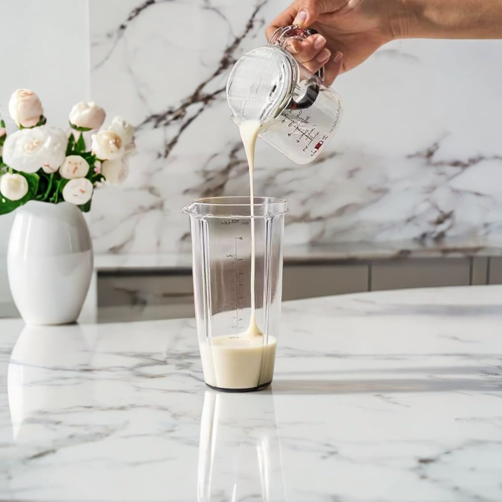 4-in-1 Adjustable Measuring Cup, Multi-Functional Measuring Cup with Scraper-Style Seal Base, Can Be Raised to Create Four Different Measurements 1/4 1/3 1/2 and 1, for Cooking and Baking