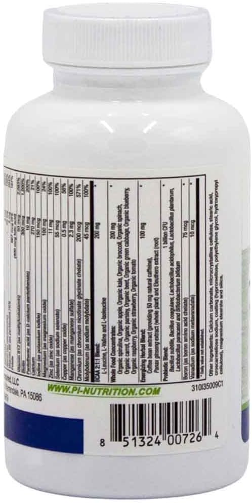Performance Inspired Nutrition - Whole Food Multi Vitamin – 1 Billion CFU Probiotics – BCAAs – Energizing Herbal Complex - 90 Count (Pack of 1)