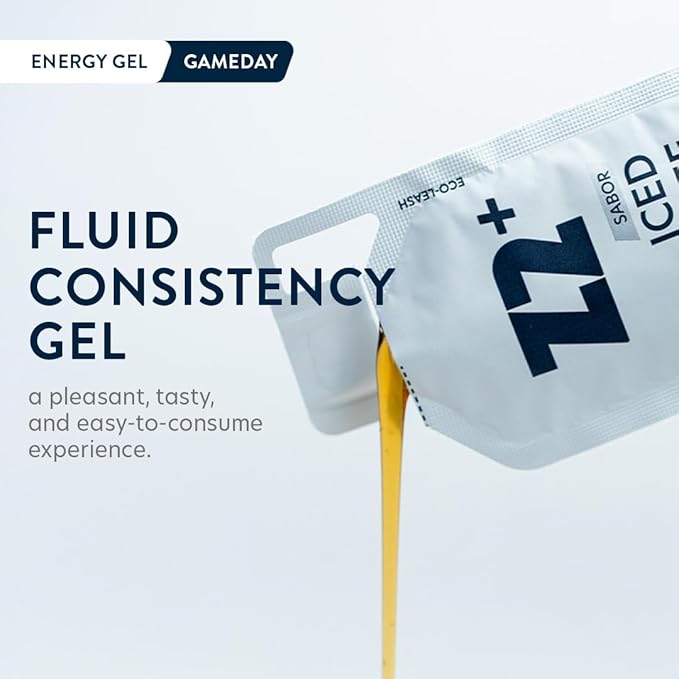 Z2 Iced Coffee Energy Gel Performance - 25g Carb, 158mg Sodium, 100mg Caffeine, 500mg Taurine, Electrolytes, Pre & During Workout, Boosts Endurance - 5-Count Pack