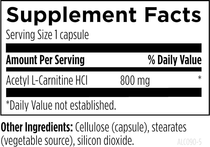 Designs for Health Acetyl L-Carnitine Capsules 800mg - Energizing Brain Support - Non-GMO, Vegetarian Acetyl L-Carnitine HCl Supplement (90 Capsules)
