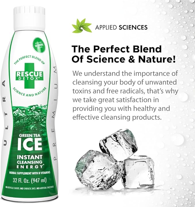 Rescue Detox ICE - Green Tea Flavor - 32oz | Works in 90 Minutes