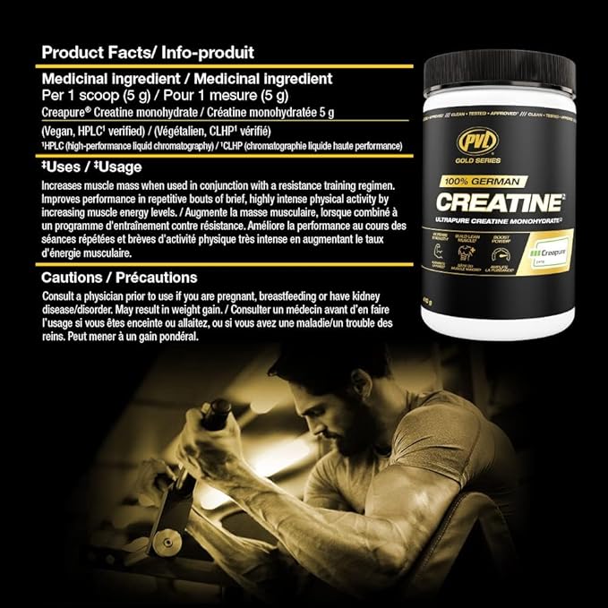 PVL Creapure Creatine - 100% Pure German Creatine monohydrate Powder - 82 Servings - 410 g
