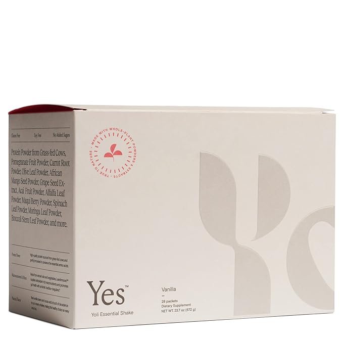 Yoli® YES Essential Shake with Whey Protein from Grass-Fed Cows - Protein Shake with 12 Grams of Protein Per Serving - Meal Replacement Shake, Vanilla