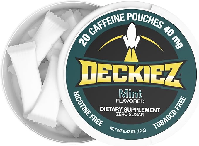 Caffeine Pouches, 5 Cans (100 Pouches), Pre Workout Pouches, Coffee Pouches & Energy Drink Alternative, 40mg Caffeine per Pouch, Sugar Free Caffeine Supplement, Mint Flavor
