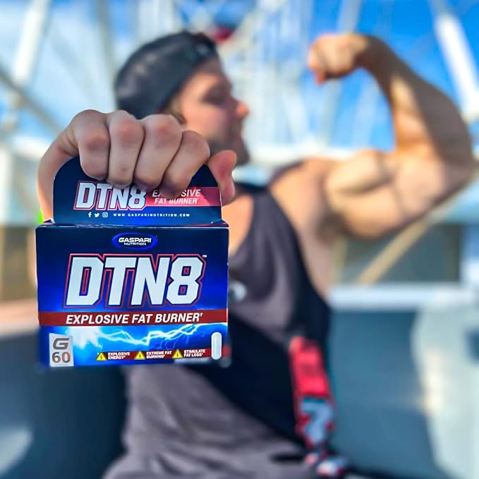 Gaspari Nutrition DTN8: Explosive Fat Burner, Natural Energy and Mental Focus, Adrenal and Stress Support (60 Capsules)