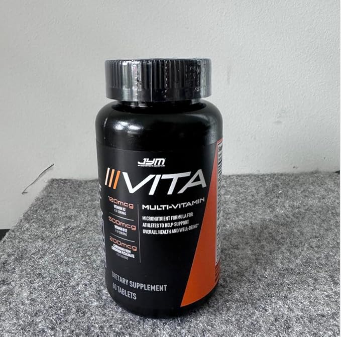Vita JYM Sports Multivitamin & Mineral Support, Vitamin A, C, B6, B12, E, K, Boron, Biotin, Potassium | JYM Supplement Science | 60 Tablets