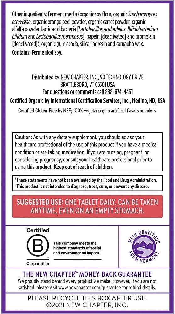 New Chapter Women's Multivitamin 50 Plus for Cellular Energy, Heart & Immune Support with 20+ Nutrients + Astaxanthin - Every Woman's One Daily 55+, Gentle on The Stomach, 48 Count