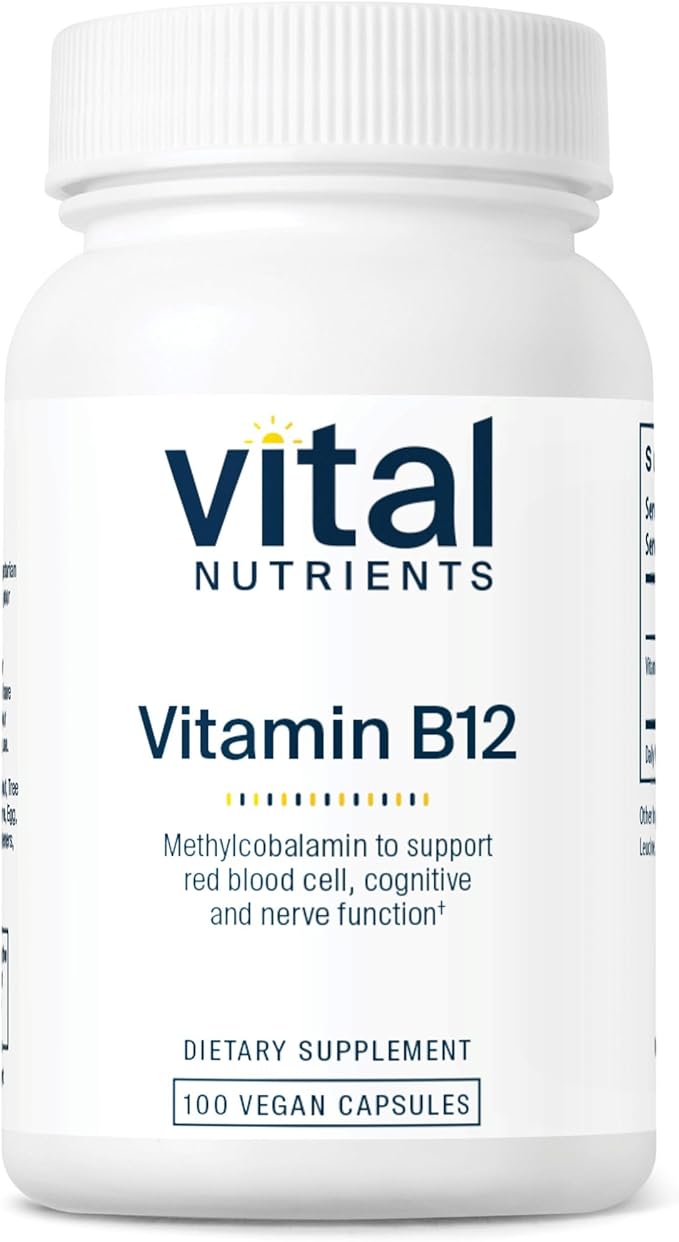 Vital Nutrients Vitamin B12 1000mcg | Vegan Methylated B12 | Methylcobalamin for Metabolism, Cognitive, & Nervous System Health* | High-Potency B12 Supplement | Gluten, Dairy, Soy Free | 100 Capsules