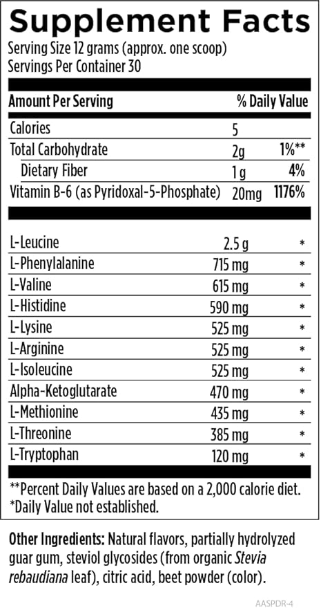 Designs for Health Complete Amino Acid Powder with BCAAs - Amino Acid Supreme, Fruit Punch (30 Servings / 360g)
