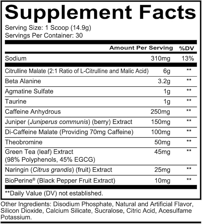 REDCON1 Total War Preworkout - Contains 320mg of Caffeine from Green Tea, Juniper & Beta Alanine - Pre Work Out with Amino Acids to Increase Pump, Energy + Endurance (Rainbow Candy, 30 Servings)