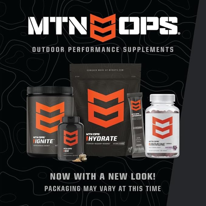 MTN OPS Ignite Lite Supercharged Energy Drink Mix - 100mg Caffeine, 45-Serving Tub, Raspberry Lemonade Flavor