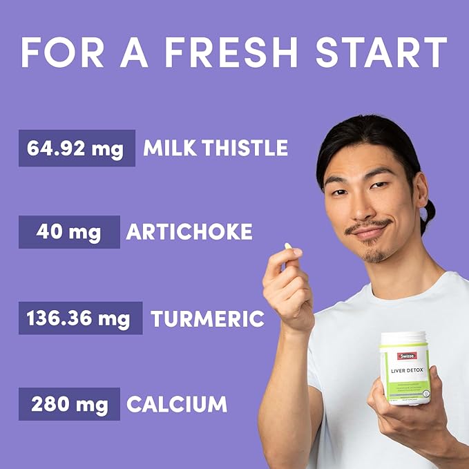 Swisse Milk Thistle Liver Cleanse Detox & Repair | Liver Supplement & Liver Support | Milk Thistle + Turmeric + Artichoke Extract | Milk Thistle Liver Detox & Fatty Liver Supplement | 180 Liver Pills