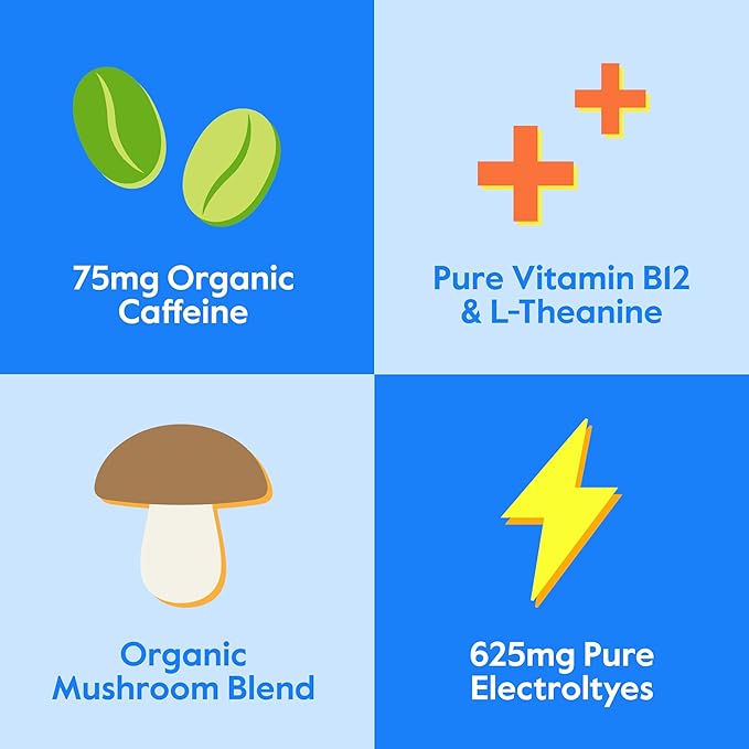 Nectar Energy Booster - Organic Caffeine, B12 & Electrolytes - Sugar Free & Zero Calorie – Healthy Coffee, Energy Drink & Soda Alternative – Hydration & Energy Supplement (Lemon 18 Powder Packets)