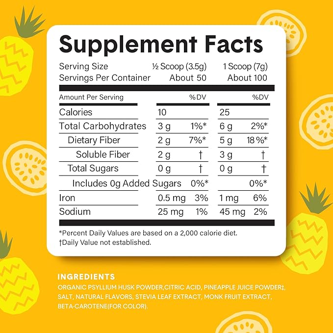 Bellway Super Fiber Powder + Fruit (5 Pack), Sugar Free Organic Psyllium Husk Powder Fiber Supplement for Regularity, Bloating Relief & Gut Health, Plant-Based, Pineapple Passion Fruit (250 Servings)