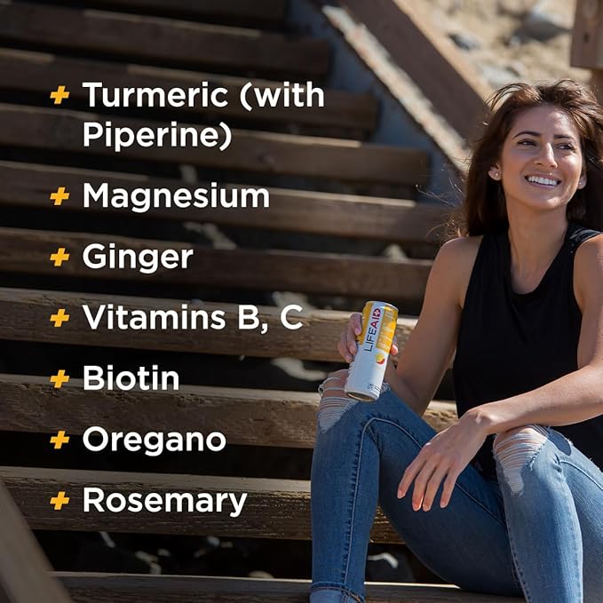 LIFEAID Vitality Blend, Daily Vitamins, Turmeric to Help Reduce Mild Inflammation from Everyday Stress, Healthy Soda Replacement, 100% Clean, Vegan, GF, 12 Fl Oz (Pack of 12)