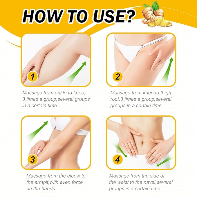 2PCS VOGSIG Ginger Slimming Cream - Anti Cellulite, Fat Burning, Tightening & Moisturizing, 1oz each