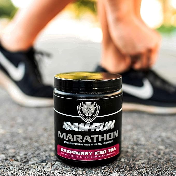 6AM Run Marathon, Pre-Workout Powder for Distance Running, Essential Amino Energy for Cardio & Stamina, All-Natural High-Energy Formula with No Jitters, Raspberry Iced Tea, 40 Servings