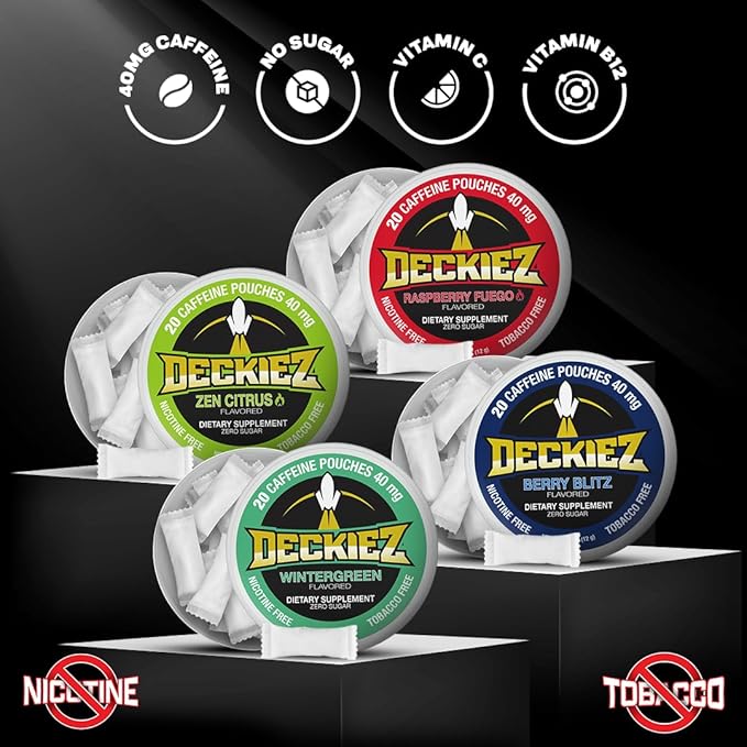 Caffeine Pouches, 5 Cans (100 Pouches), Pre Workout Pouches, Coffee Pouches & Energy Drink Alternative, 40mg Caffeine per Pouch, Sugar Free Caffeine Supplement, Berry Blitz Flavor