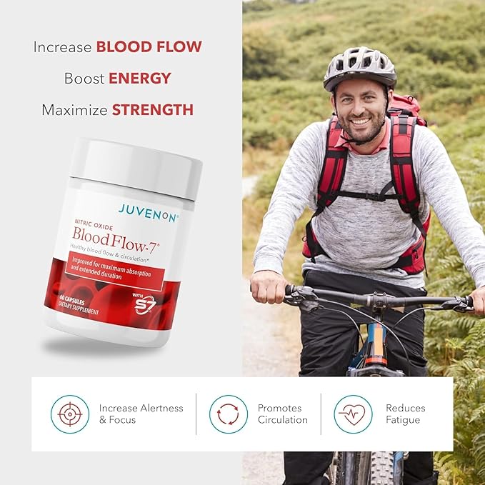 Juvenon BloodFlow-7 Nitric Oxide Supplement with Nitrosigine 60 Count (Pack of 5)