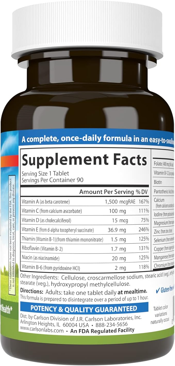 Carlson Mini-Multi, Essential Vitamins & Minerals, 90 Small Tablets