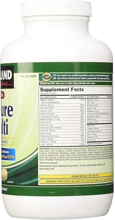 Kirkland Signature Adult 50+ Multi Vitamins & Minerals, 400 Tablets (2 Pack)