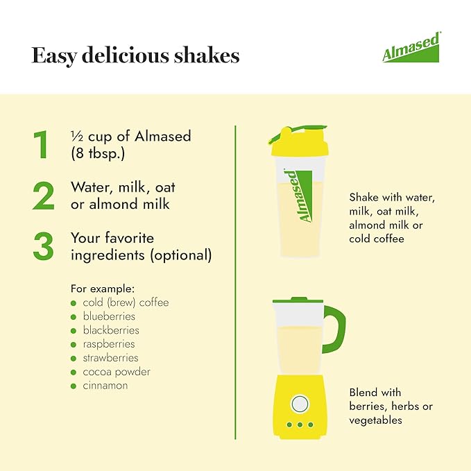 Almased Vanilla Meal Replacement Shake - Low-Glycemic High Plant Base Protein Powder- Nutritional Weight Health Support Supplement - Vanilla Flavor - 17.6 oz (1.1 Pound (4 Pack))