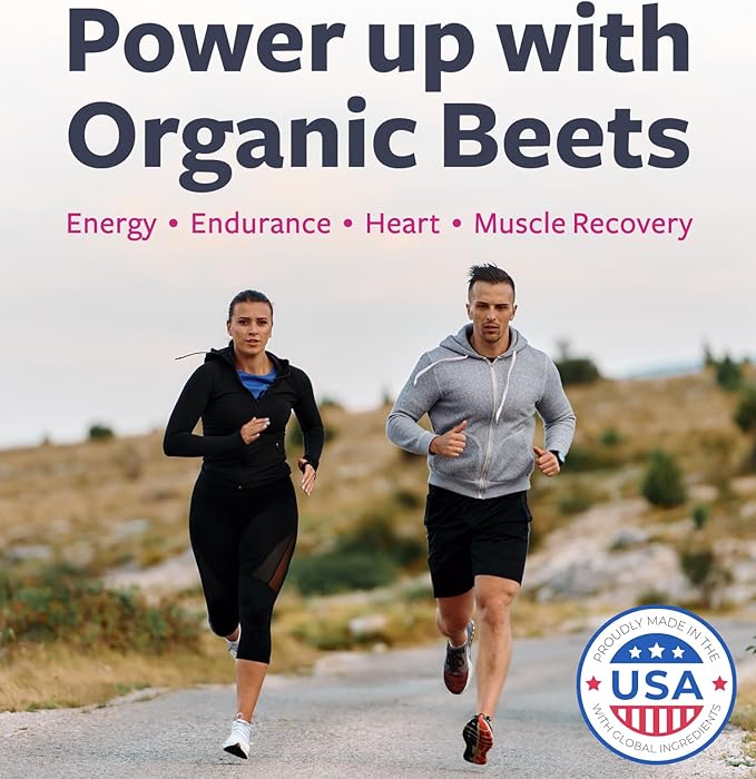 USDA Organic Beet Root Powder (60 Tablets) 1350mg Beets Per Serving with Black Pepper for Extra Absorption - Super Antioxidant and Nitrate Supplement for Athletic Performance and Stamina- No Capsules