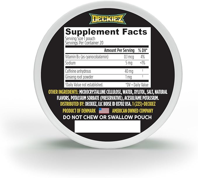 Caffeine Pouches, 1 Can (20 Pouches), Pre Workout Pouches, Coffee Pouches & Energy Drink Alternative, 40mg Caffeine per Pouch, Sugar Free Caffeine Supplement, Wintergreen Flavor