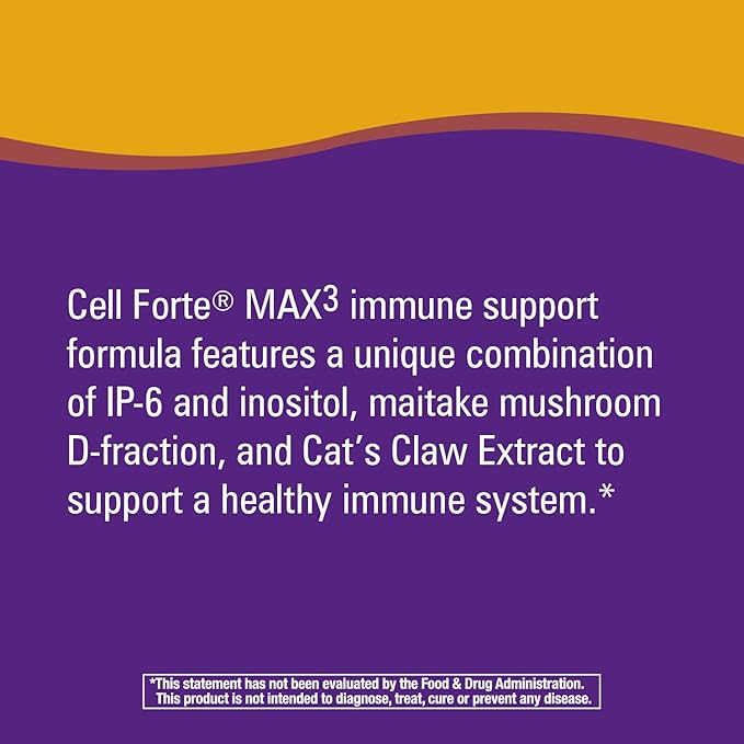 Nature's Way Cell Forté MAX3 IP-6 & Inositol with Maitake & Cat's Claw, Immune Support and Natural Killer-Cell Activity*,120 Capsules
