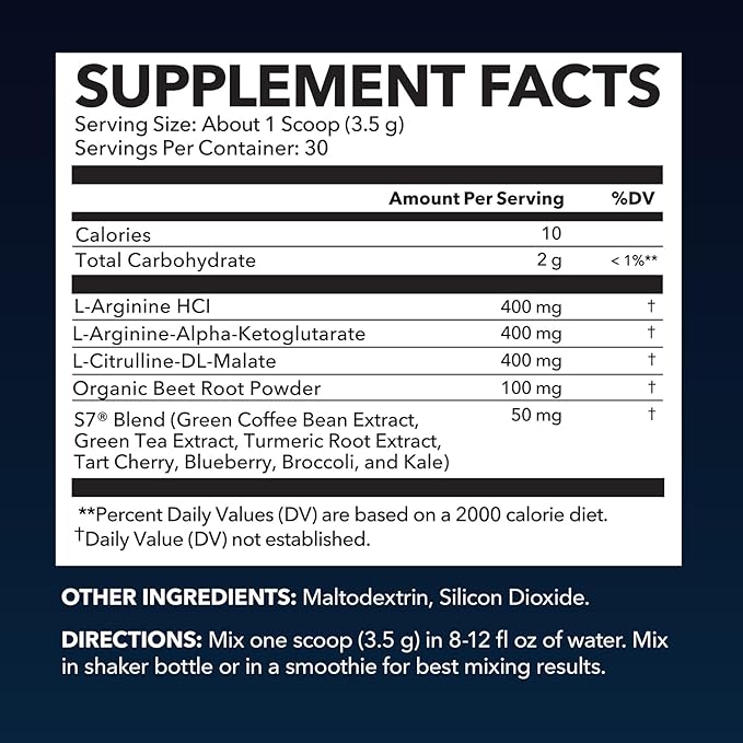 Pre Workout Powder - L Arginine Powder Nitric Oxide Supplement for Men and Women - Pre and Post Workout Support - L-Arginine L Citrulline and Beet Root Powder - Endurance and Performance - Unflavored