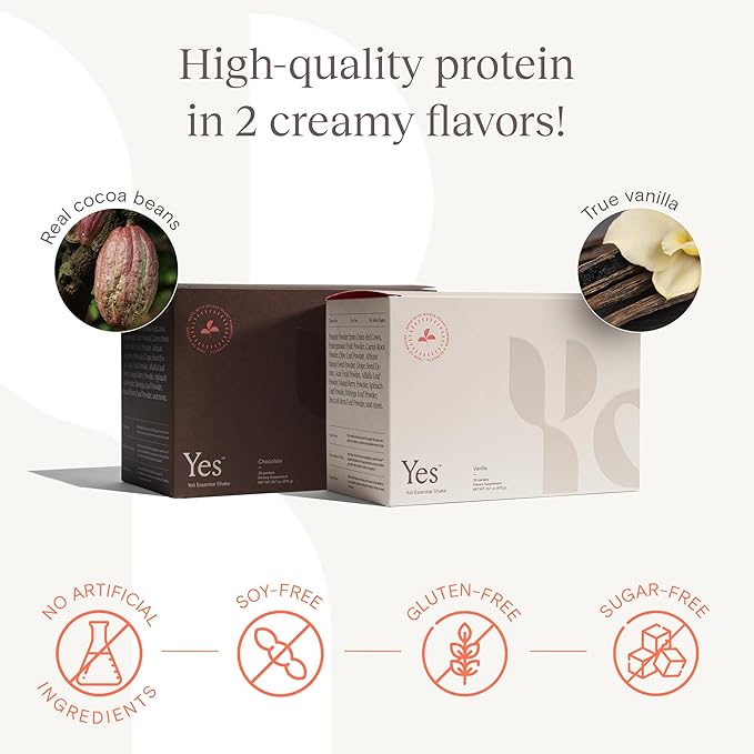 Yoli® YES Essential Shake with Whey Protein from Grass-Fed Cows - Protein Shake with 12 Grams of Protein Per Serving - Meal Replacement Shake, Vanilla