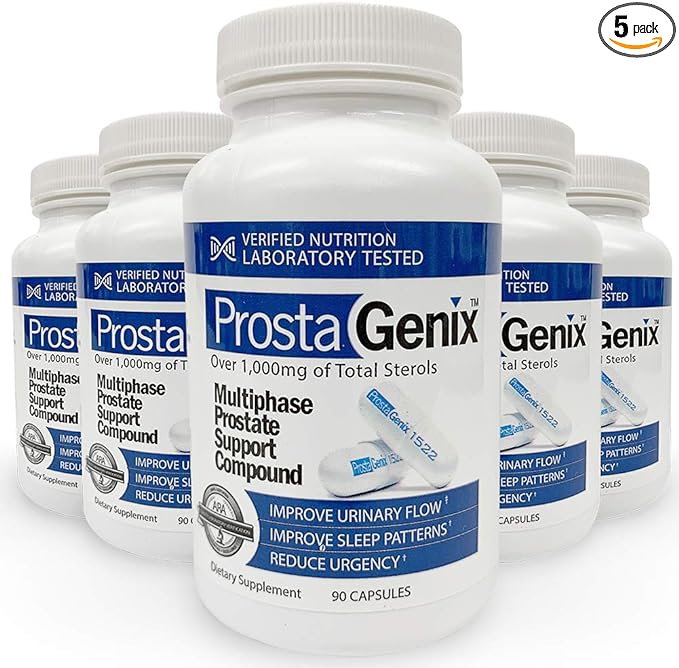 Multiphase Prostate Supplement -5 Bottles- Featured on Larry King Investigative TV Show - Over 1 Million Sold - End Nighttime Bathroom Trips, Urgency, Frequent Urination.