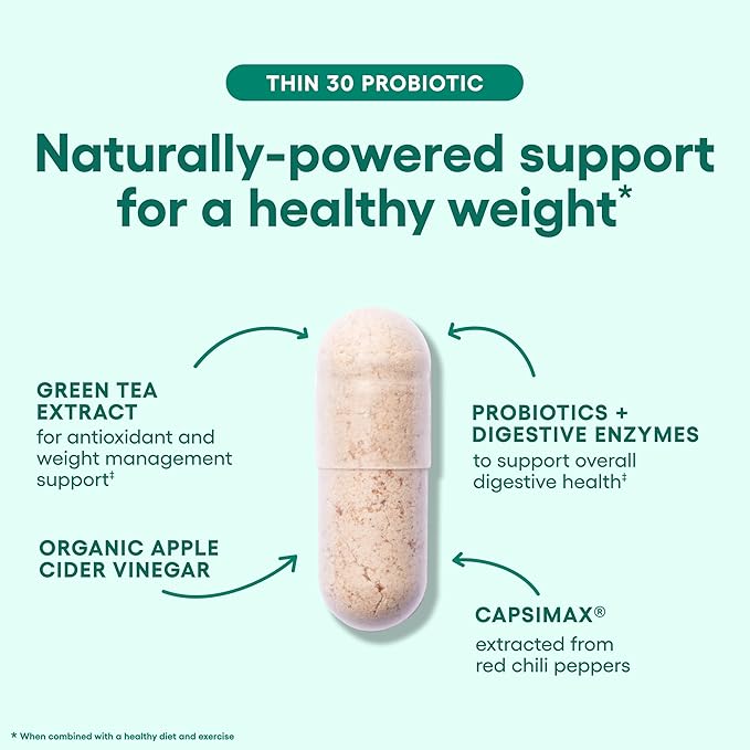 Physician's CHOICE Probiotics for Weight Management & Bloating - 6 Probiotic Strains - Prebiotics - Key ingredient Cayenne - Supports Gut Health - Weight Management for Women & Men - Green Tea - 60 CT