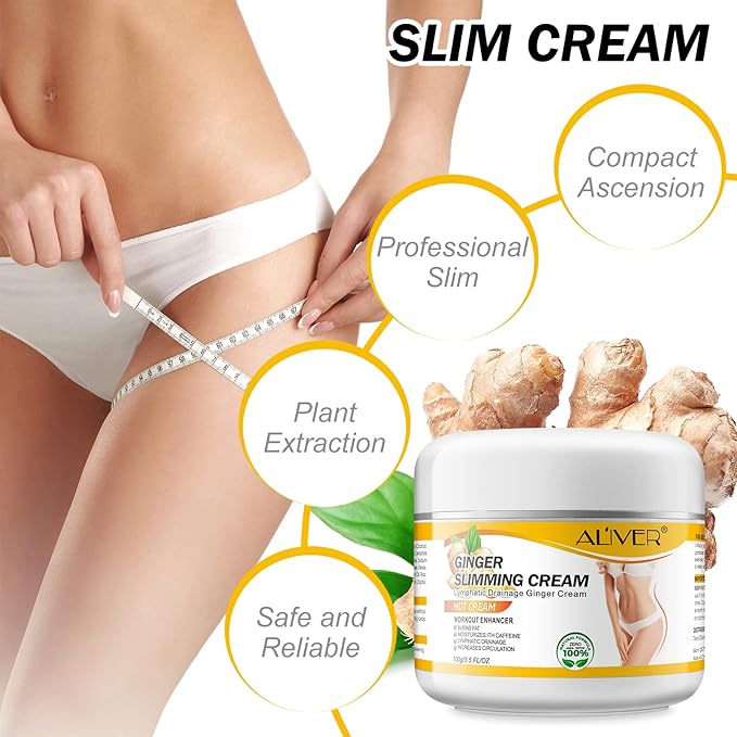 2PCS VOGSIG Ginger Slimming Cream - Anti Cellulite, Fat Burning, Tightening & Moisturizing, 1oz each