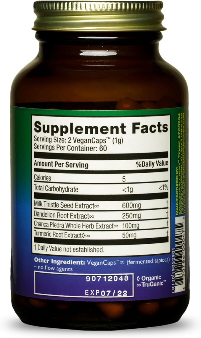 HealthForce SuperFoods Liver Rescue - Natural Liver Cleanse - Liver Health Formula with Milk Thistle & Dandelion Root - Gluten-Free & Vegan - 120 Capsules (Pack of 3)