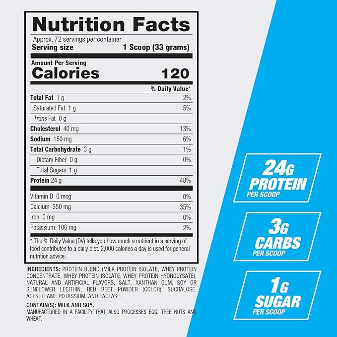 BPI Sports Best Protein – 100% Whey Protein Blend – Muscle Growth, Recovery, Meal Replacement – No Maltodextrin, No Fillers – Gluten Free – For Men & Women – Strawberries and Cream – 5.2 Pounds