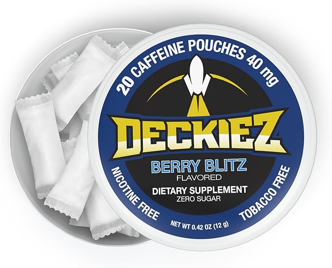 Caffeine Pouches, 1 Can (20 Pouches), Pre Workout Pouches, Coffee Pouches & Energy Drink Alternative, 40mg Caffeine per Pouch, Sugar Free Caffeine Supplement, Berry Blitz Flavor