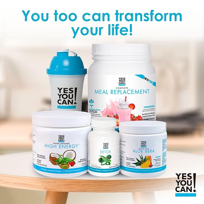 Yes You Can! Detox Plus Kit (Meal Replacement Strawberry, Aloe Vera Hibiscus) - Complete Meal Replacement Powder, High Energy Shake Booster, Aloe Vera Detox Supplement, Health Transformation