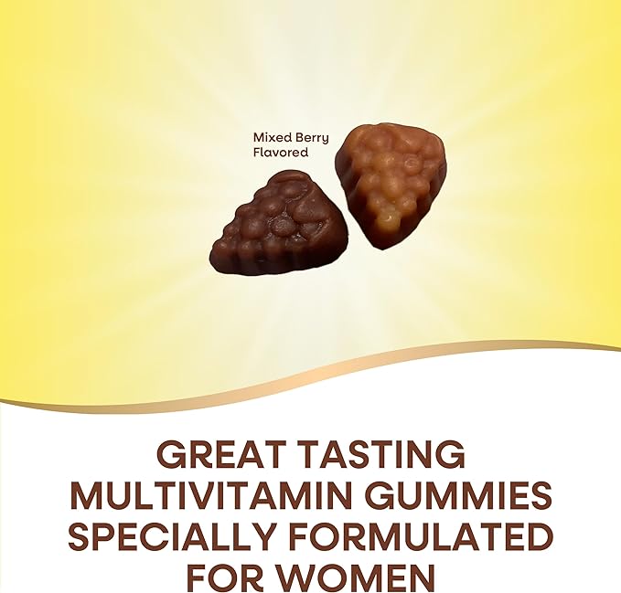 Nature's Way Alive! Women's Daily Gummy Multivitamins, 16 Vitamins & Minerals, Energy Metabolism*, Hair Skin & Nails*, Vegetarian, Mixed Berry Flavored, 130 Gummies (Packaging May Vary)