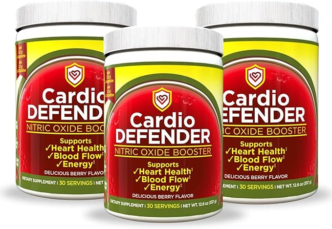 3 Pack - Cardio Heart Health, Nitric Oxide Booster - L-Arginine Supplement with 5,200mg L-Arginine & 1,200mg L-Citrulline - Heart Health & Cardiovascular Support