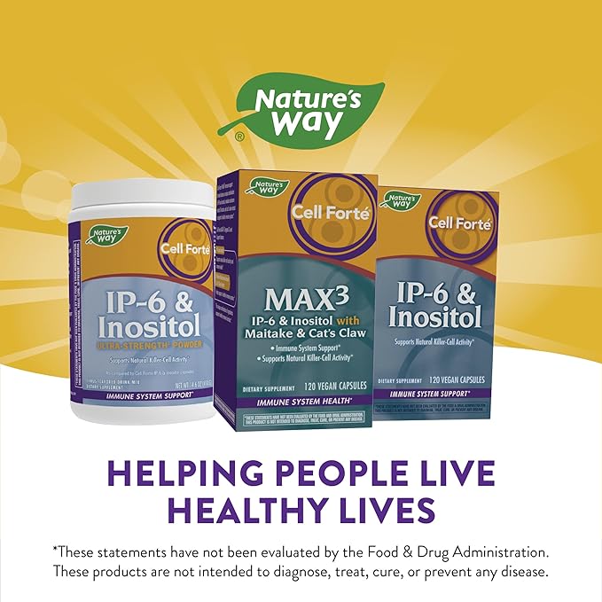 Nature's Way Cell Forté MAX3 IP-6 & Inositol with Maitake & Cat's Claw, Immune Support and Natural Killer-Cell Activity*,120 Capsules