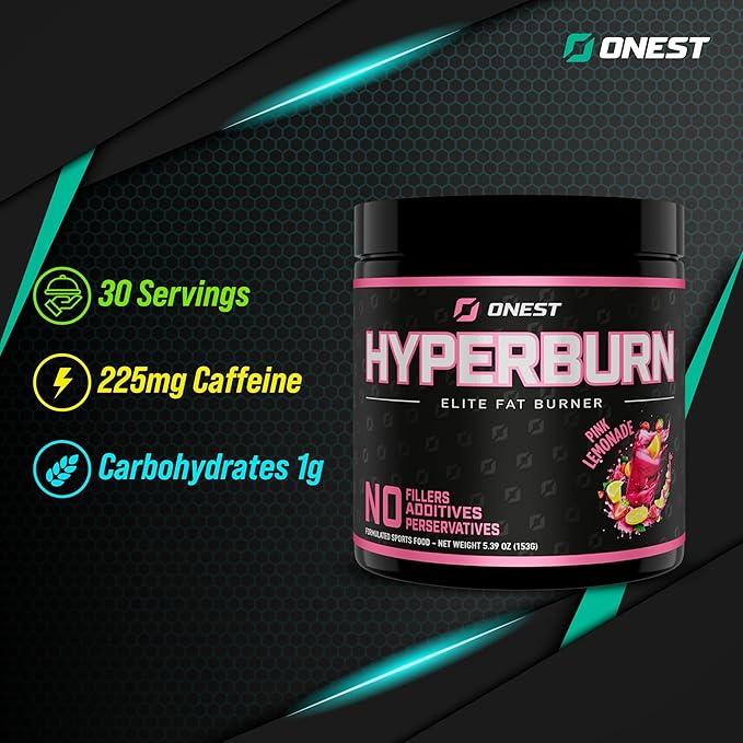 ONEST Hyperburn Thermogenic Powder – 153g (30 Servings) Enhanced Energy Boost & Performance Support Supplement, Sports Nutrition Protein Powder