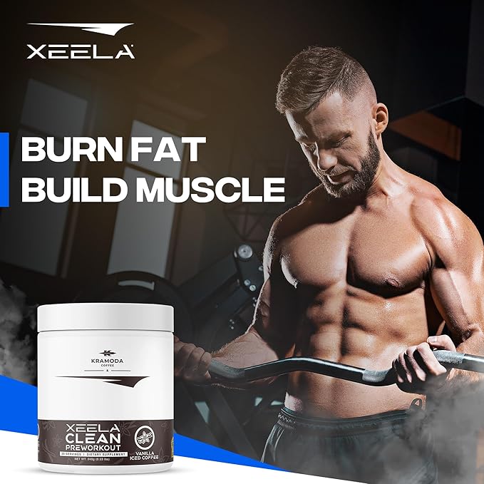 XEELA Pre Workout - Clean & Tested - Jitter Free, Safe, and Natural - Increase Thermogenic Energy, Focus, and Endurance w/Creatine, Organic Caffeine, and Plant Based Citrulline (Vanilla Iced Coffee)