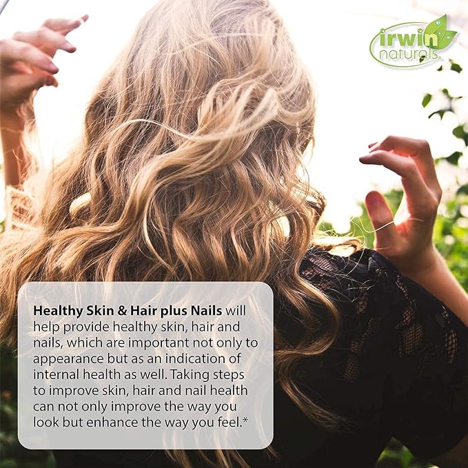 Irwin Naturals Longer, Stronger Hair and Nails - 60 Liquid Softgels - Promotes Vibrant Shine Texture & Strength - 30 Total Servings