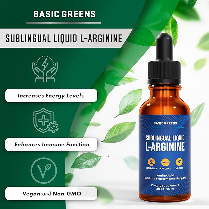 L Arginine Liquid - L-Arginine Supplement for Men and Women with Nitric Oxide Precursor, L Arginine Supplement