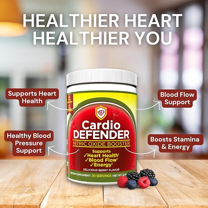 3 Pack - Cardio Heart Health, Nitric Oxide Booster - L-Arginine Supplement with 5,200mg L-Arginine & 1,200mg L-Citrulline - Heart Health & Cardiovascular Support