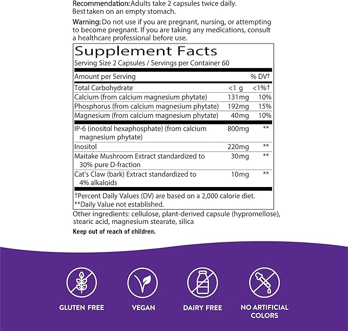 Nature's Way Cell Forté MAX3 IP-6 & Inositol with Maitake & Cat's Claw, Immune Support and Natural Killer-Cell Activity*,120 Capsules