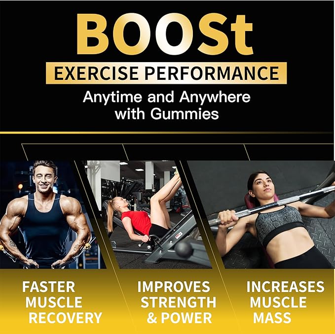 Creatine Monohydrate Gummies 5g for Men Women - Sugar Free Chewable Supplement. 90 Gummies Lemon.