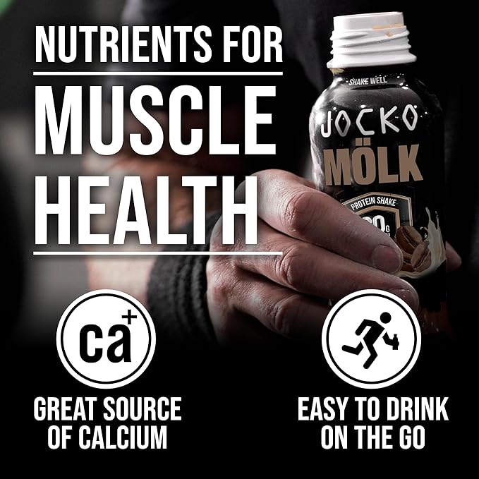 Jocko Mölk 30g Grass Fed Protein Shakes – No Added Sugar Protein Drinks KETO Friendly - Ready to Drink 12 FL Oz (Pack of 12) Sweet Cream Coffee