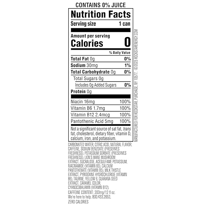 Rockstar Focus, Passion Fruit Mango, 12 Fl Oz Cans (Pack of 12)